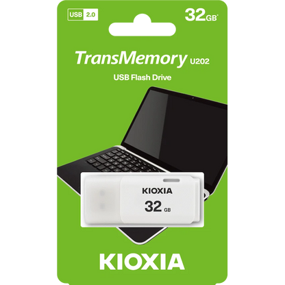 Kioxia TransMemory U202 32GB USB 2.0 Type-A Flash Drive (White) | LU202W032GG4