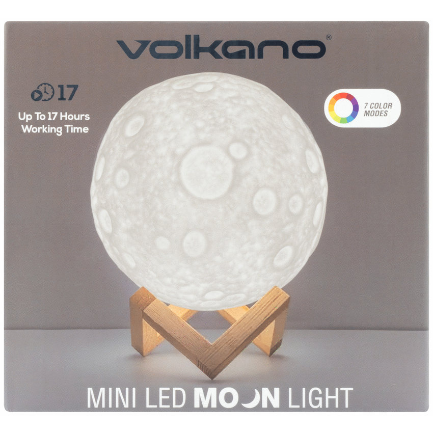 Volkano Galactic Mini Moon LED Mood Light - Battery Operated | VK-50022-MMN