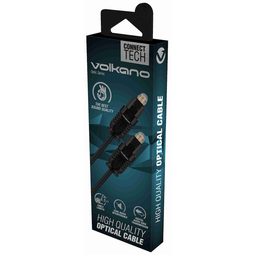Volkano Optic Series 2m Optical Cable - Black | VK-20148-BK