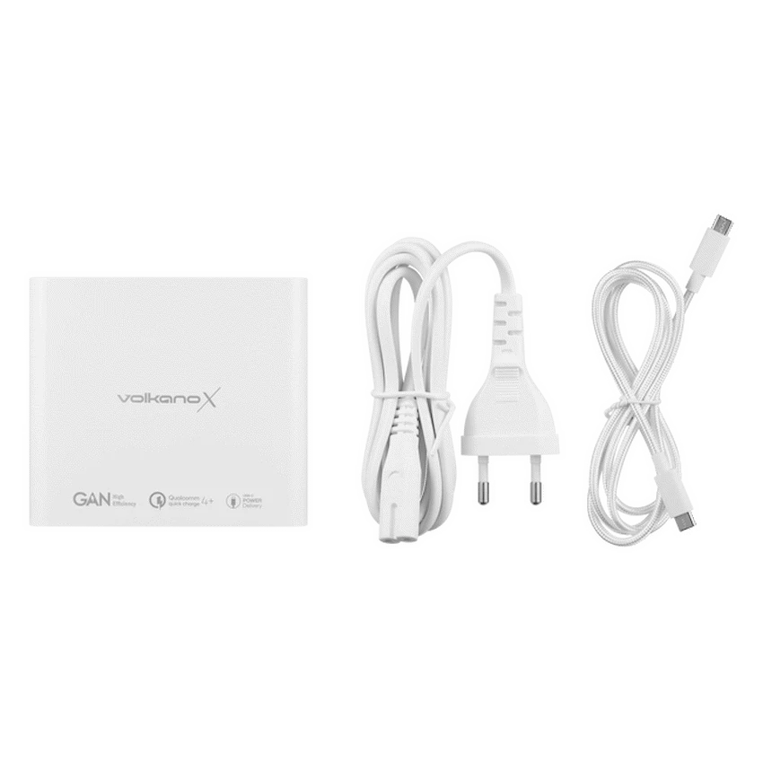 VolkanoX Boost Series 120 Watt Multiport GaN Laptop Charger | VKX-8040-WT