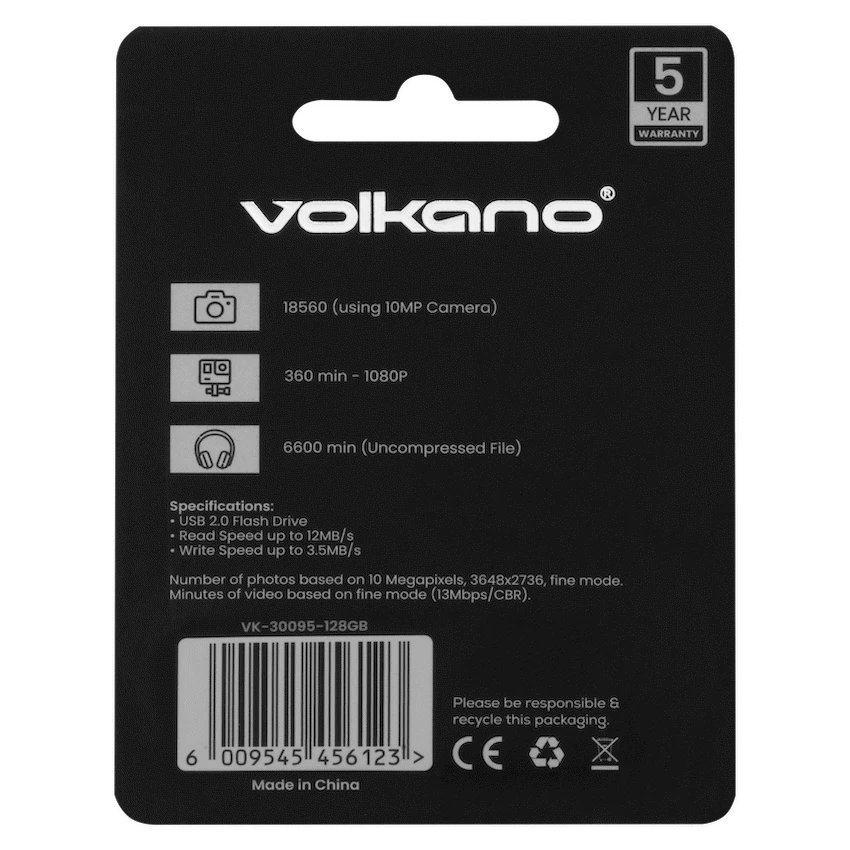 Volkano USB 2.0 Flash Drive 128gb | VK-30095-128GB