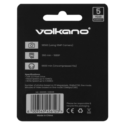 Volkano USB 2.0 Flash Drive 128gb | VK-30095-128GB