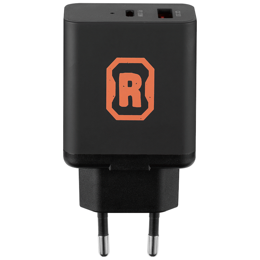 Rugged by Volkano Dual USB Wall Charger with QC3.0 and PD | VK-4104-BK