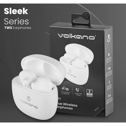 Volkano Sleek Series TWS Earphones - White | VK-1153-WT