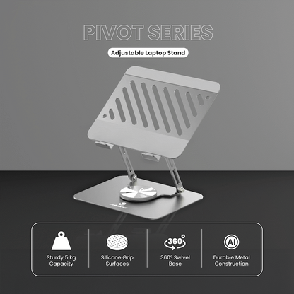 Volkano Pivot Multifunctional Swivel Adjustable Aluminium Laptop Stand | VK-8149-SL