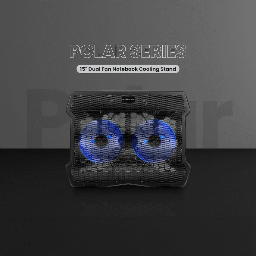 Volkano Polar Series 15" Dual Fan Notebook Cooling Stand | VK-20291-BK