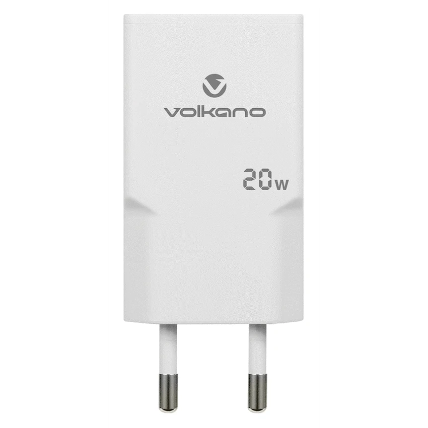 Volkano Mighty Series 20w Dual USB-A & USB-C GaN Wall Charger | Vk-8063-WT