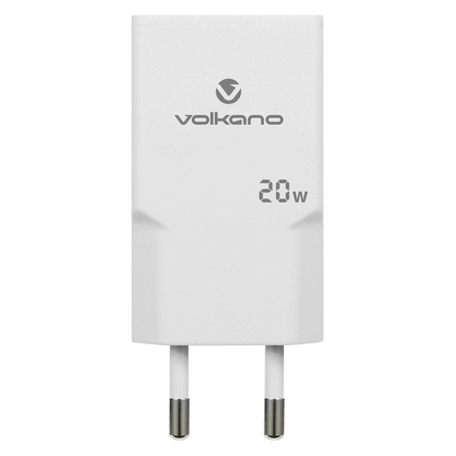 Volkano Mighty Series 20w Dual USB-A & USB-C GaN Wall Charger | Vk-8063-WT