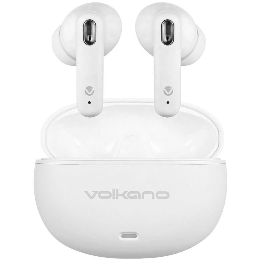 Volkano Pulse Series True Wireless Earphones with Charging Case - White | VK-1164-WT