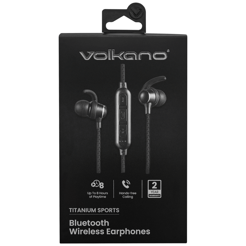 Volkano Titanium Sports Series Bluetooth Earphones | VK-1013-BK