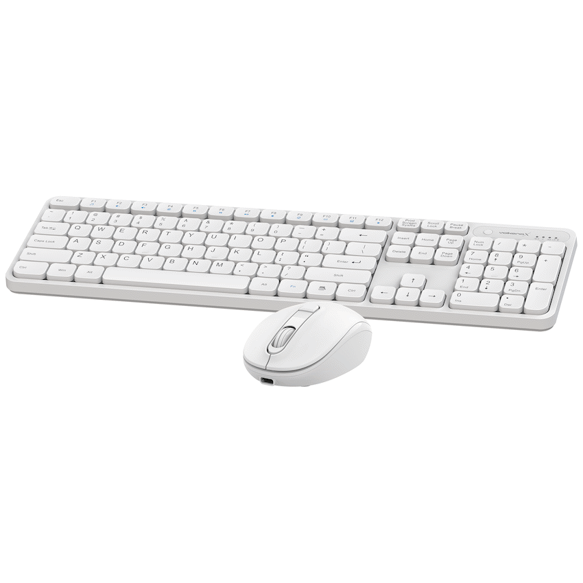 VolkanoX Garnet Bluetooth Wireless Keyboard and Mouse Combo - White | VKX-20008-WT