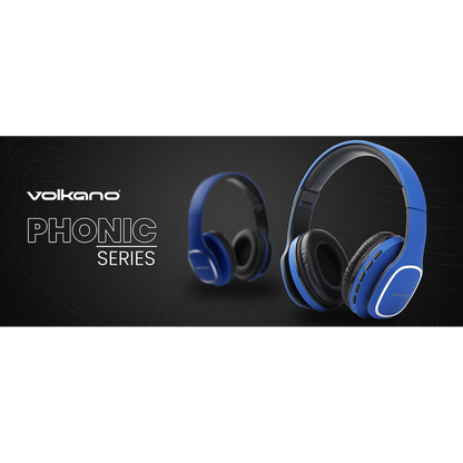Volkano Phonic Series Bluetooth Full Size Headphones - Blue | VK-2002-BL