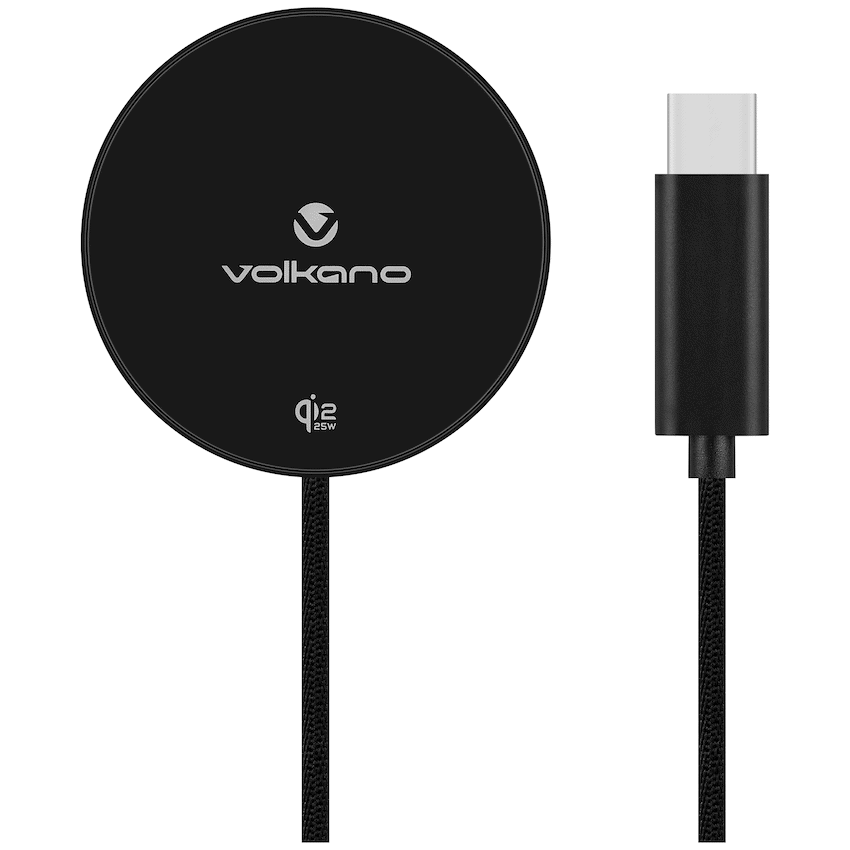 Volkano Magni Series Qi2.2 25W Wireless Charging Pad - Black | VK-8044-BK