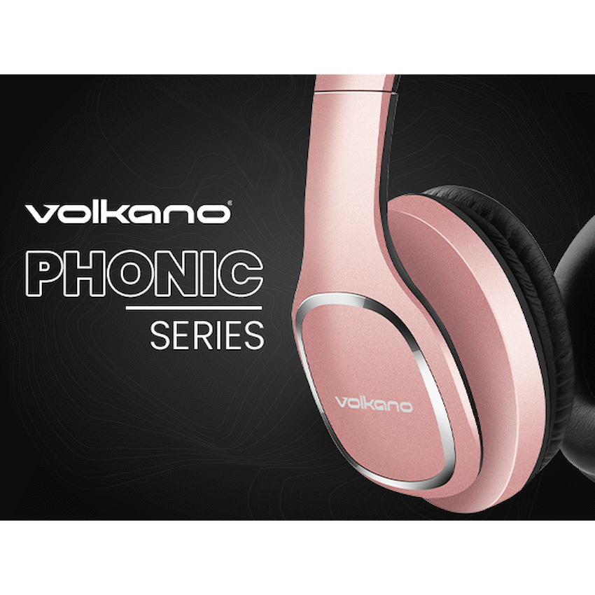 Volkano Phonic Series Bluetooth Full-Size Headphones - Rose Gold | VK-2002-GD