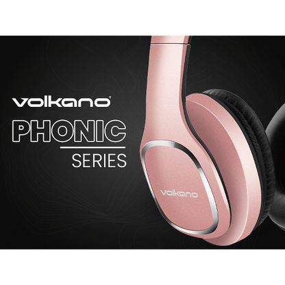 Volkano Phonic Series Bluetooth Full-Size Headphones - Rose Gold | VK-2002-GD