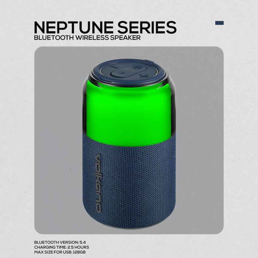 Volkano Neptune Bluetooth Wireless Speaker - Blue | VK-3004-BL
