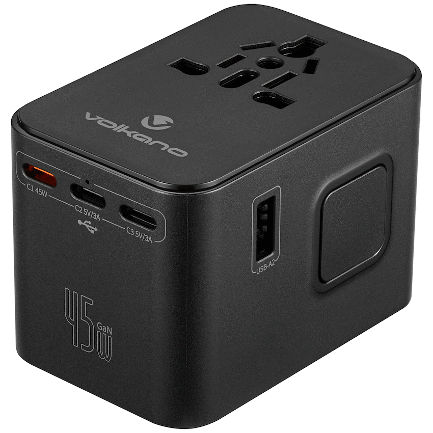 Volkano Jetsetter series 45W PD Travel Adaptor | VK-8027-BK