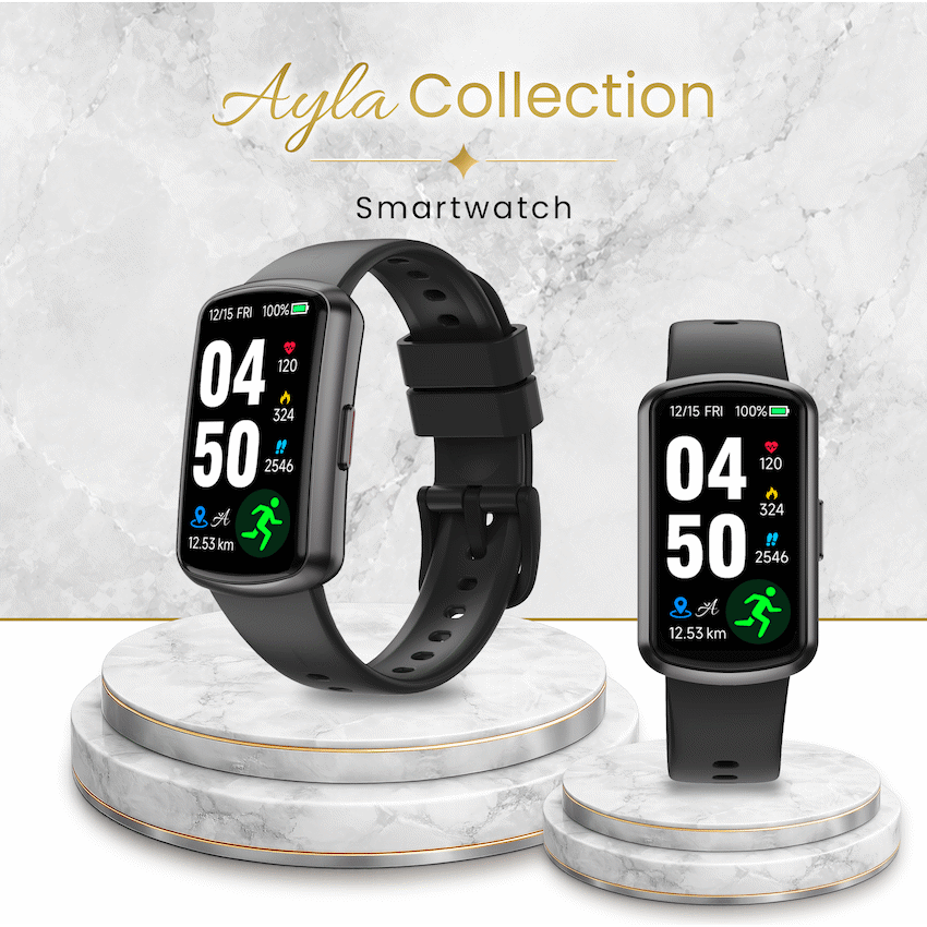 Volkano Ayla Collection Fitness Smartwatch - Black | VAC2-5103-BK
