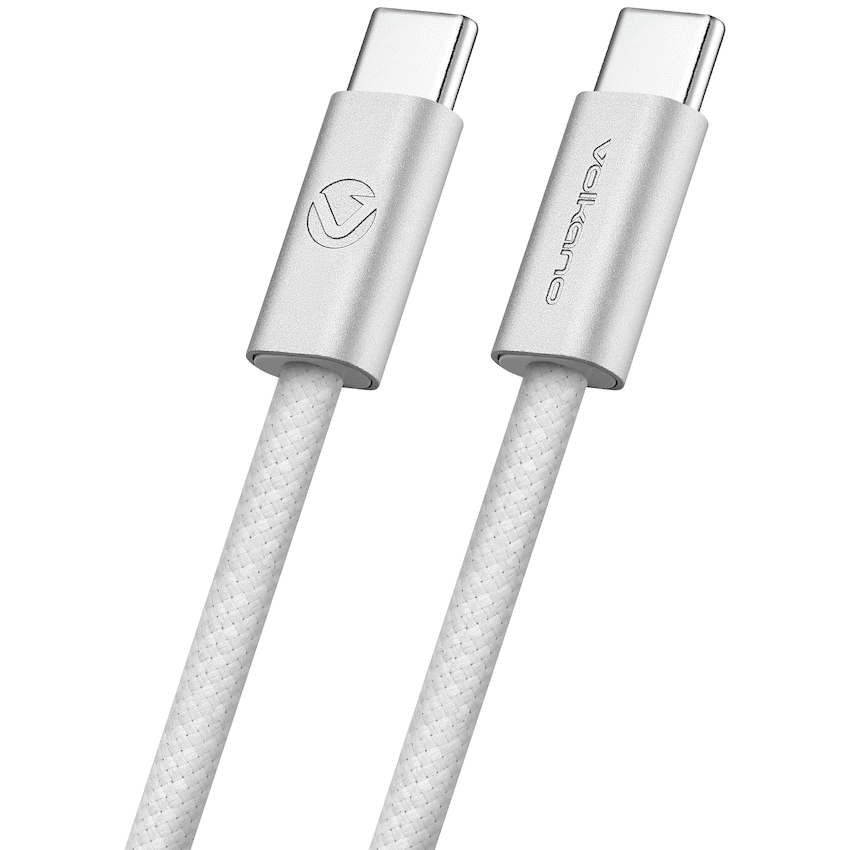 Volkano Weave Series 60w USB C to USB C 1.2m-White | VK-30260-WT