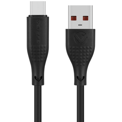 Volkano Nova Series USB A to USB C 100W 1.2m TPE cable- Black | VK-30085-BK
