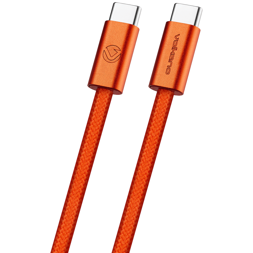Volkano Weave Series 60w USB C to USB C 1.2m-Orange | VK-30260-OR