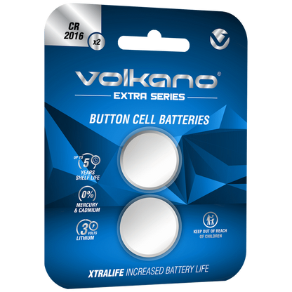 Volkano Extra Series CR2016 Pack of 2 Batteries | VK-8105-SL