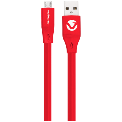 Volkano Slim Series Flat PVC Micro-USB Cable 1.2m - Red | VK-20082-RD