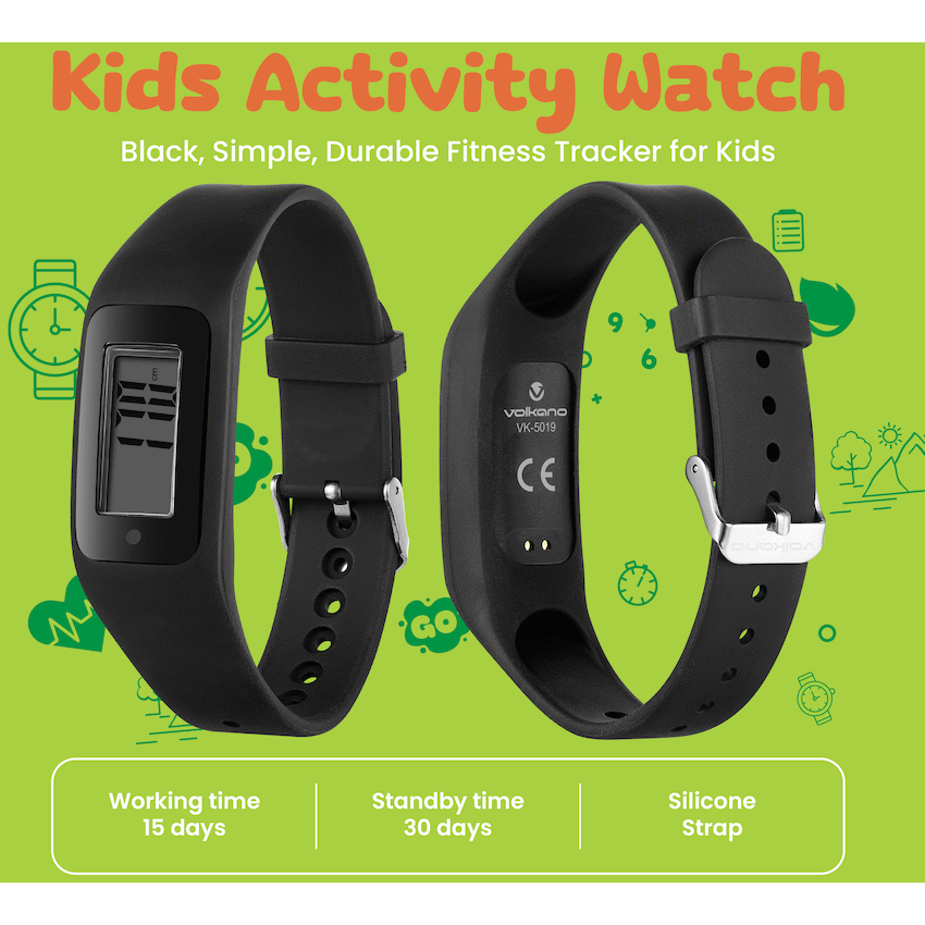 Volkano Step Up Series Activity Watch - Black | VK-5019-BK