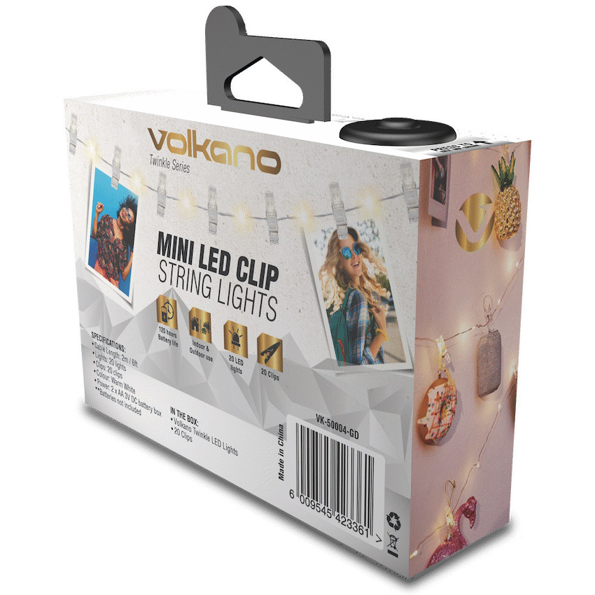 Volkano Twinkle Series Photo Clips with LED Lights - Gold | VK-50004-GD
