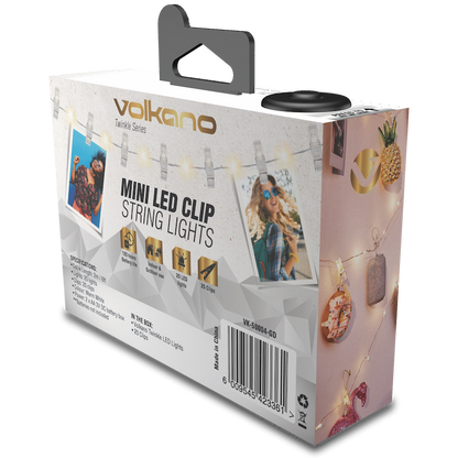 Volkano Twinkle Series Photo Clips with LED Lights - Gold | VK-50004-GD