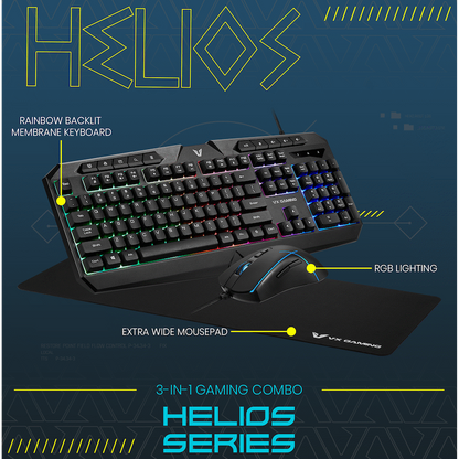 VX Gaming Helios Series 3-in-1 Gaming Combo | VX-148-BK