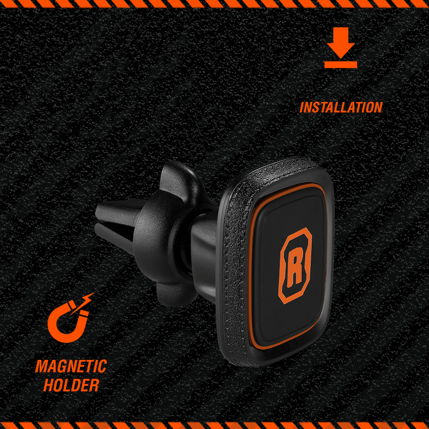 Rugged by Volkano Magnetic Car Air Vent Phone Holder | VK-4101-BK