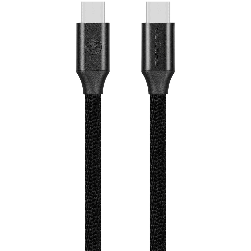 Volkano Weave Series Type-C to Type-C Cable (1.2m, 60w) - Black | VK-20167-BK