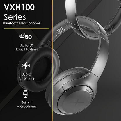 VolkanoX VXH100 Bluetooth Headphones with ANC  - Black | VKX-2105-BK