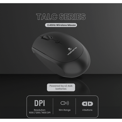 Volkano Talc Wireless Mouse - Black | VK-20197-BK