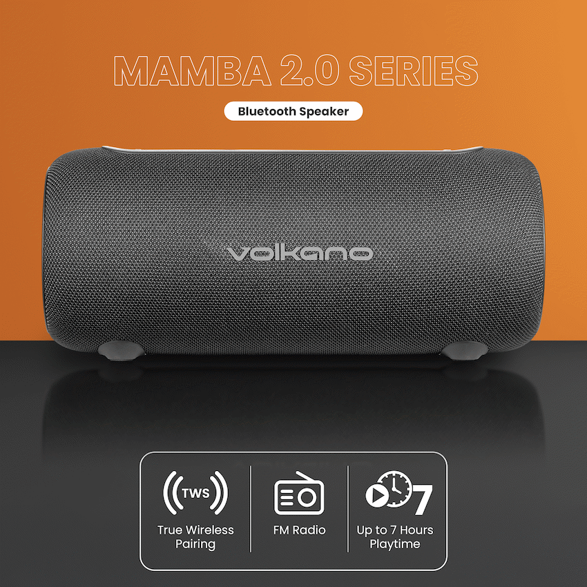 Volkano Mamba 2.0 Series Bluetooth Speaker - Black | VK-3137-BK
