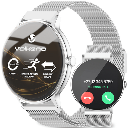 Volkano Ayla Collection Smartwatch with Extra Silicone Strap - Silver | VAC4-5105-SL
