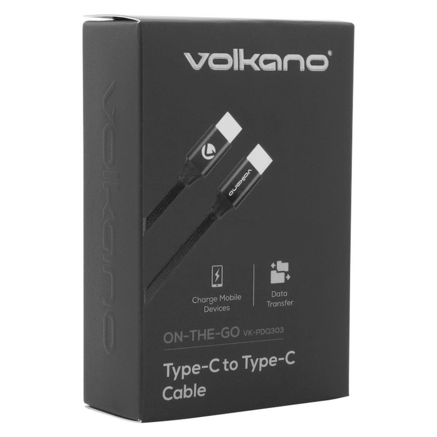 Volkano On-The-Go Type-C to Type-C 30w Cable - Black | VK-PDQ-303-BK