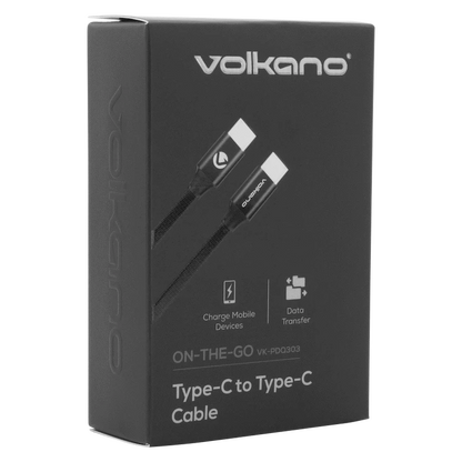 Volkano On-The-Go Type-C to Type-C 30w Cable - Black | VK-PDQ-303-BK
