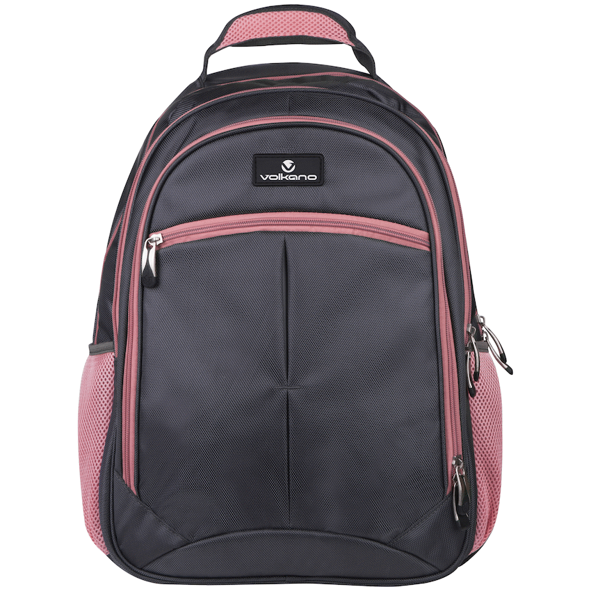 Volkano Orthopaedic Backpack 27L - Dark Grey/Pink | VK-7093-DGRPK