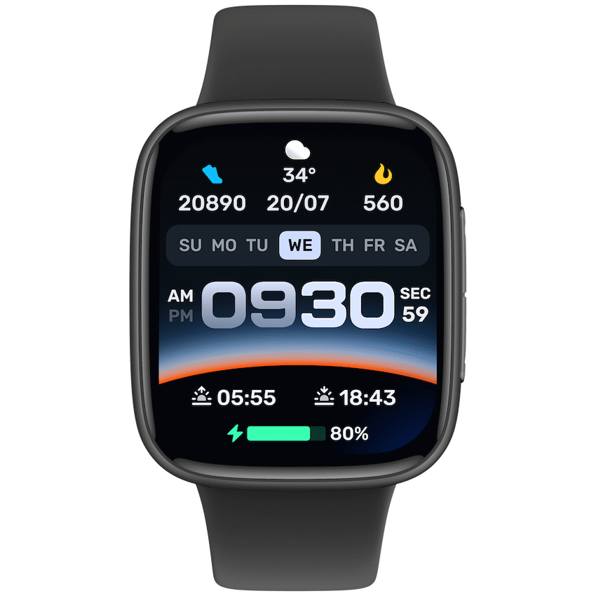 VolkanoX Solaris Series Fitness Smartwatch - Black | VKX-5024-BK