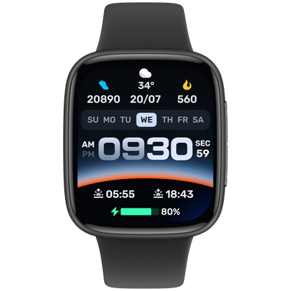 VolkanoX Solaris Series Fitness Smartwatch - Black | VKX-5024-BK