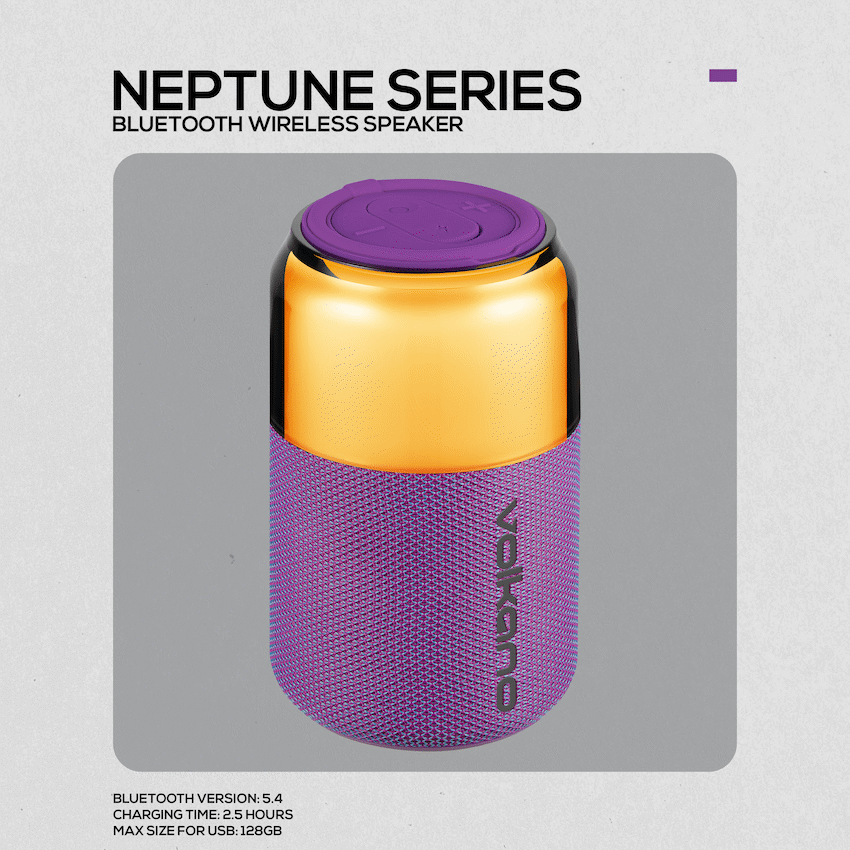 Volkano Neptune Bluetooth Wireless Speaker - Purple | VK-3004-PR