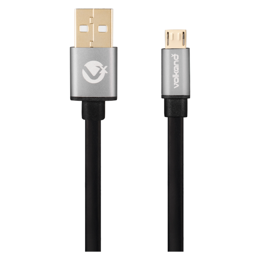 VolkanoX Couple Series Micro USB Premium Twin Pack 1m Charge/Data Cable - Black | VK-20068-BK