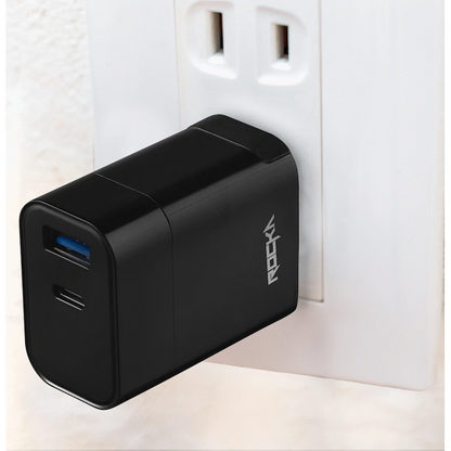 Rocka Rapid Series QC3.0 + PD Wall Charger, 18w, with Cable | RK-8039-BK