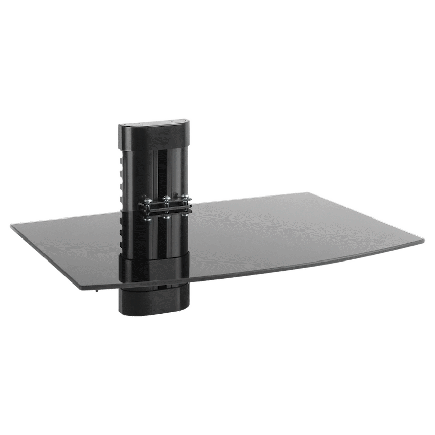 Volkano Steel Series Aluminium, Steel and Tempered Glass Single Shelf Unit | VK-4028-BK