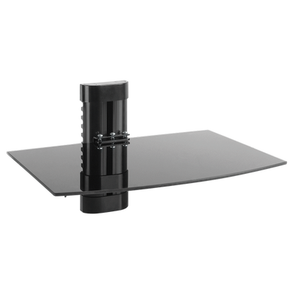 Volkano Steel Series Aluminium, Steel and Tempered Glass Single Shelf Unit | VK-4028-BK