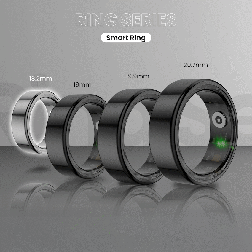 Volkano Ring Series Smart Ring With Charge Case - 18.3mm | VK-5098-S-BK