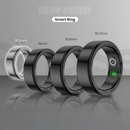 Volkano Ring Series Smart Ring With Charge Case - 18.3mm | VK-5098-S-BK