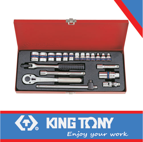 KING TONY SOCKET SET 3/8" METRIC 6 22MM 12P | 3020MR